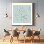 38 heptagons burnished rose and field of elegy dining room