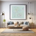 38 heptagons burnished rose and field of elegy living room