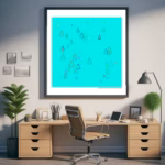 63 droplets shrine of translucent aqua and apricot office