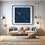 111 rectangles frost in pale magenta living room