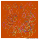 128 raindrops moon of delicate crimson and coffee