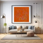 128 raindrops moon of delicate crimson and coffee living room