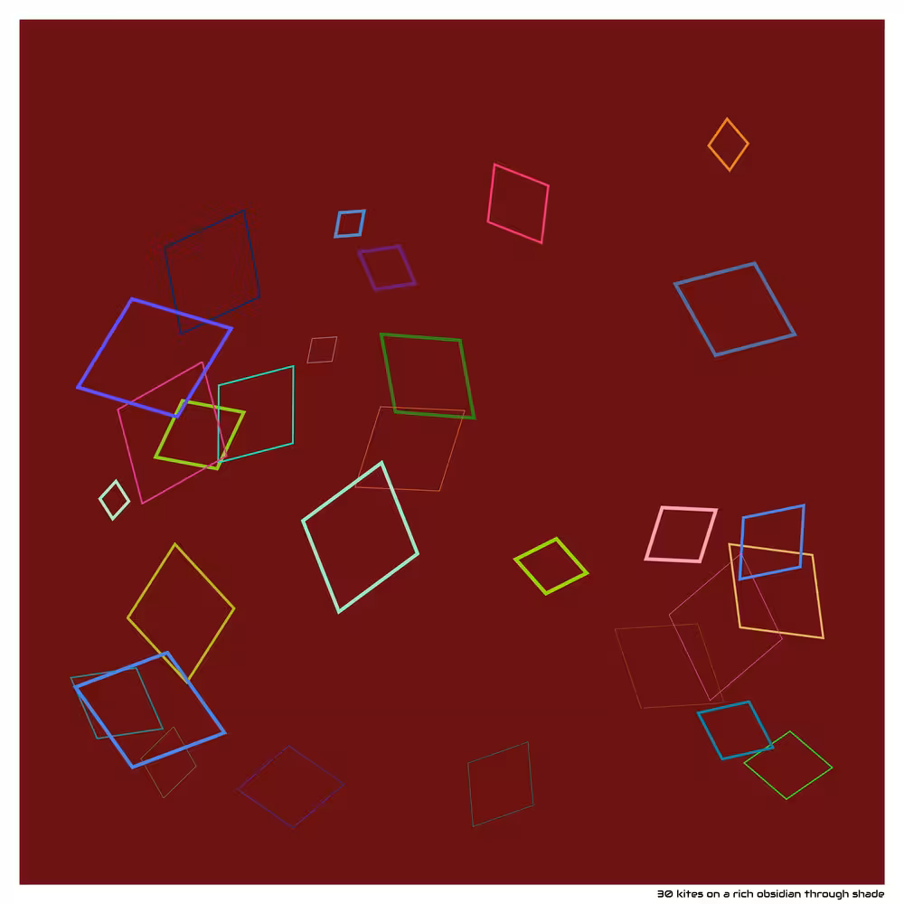 30 kites on a rich obsidian through shade